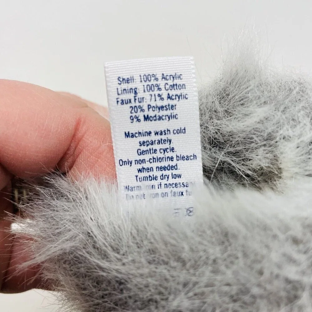 Janie and Jack Baby Girls‎ Size 6-12 Months Faux Fur Trim Mittens in Ivory $24